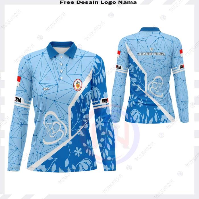 Baju Bidan Wanita Jersey Bidan Fullprint Kaos Polo IBI Ikatan Bidan Indonesia Bidan  Nyaman