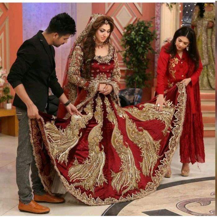 lehengga merak bludru Baju india / setelan baju pengantin/ lehengga Saree   Tebal Bordir