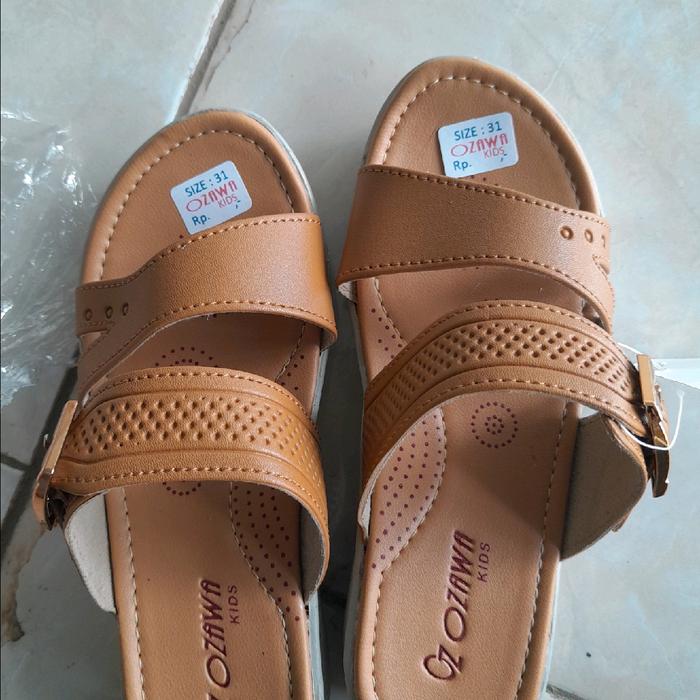 sandal wedges kulit ozawa sendal ukuran 31/35