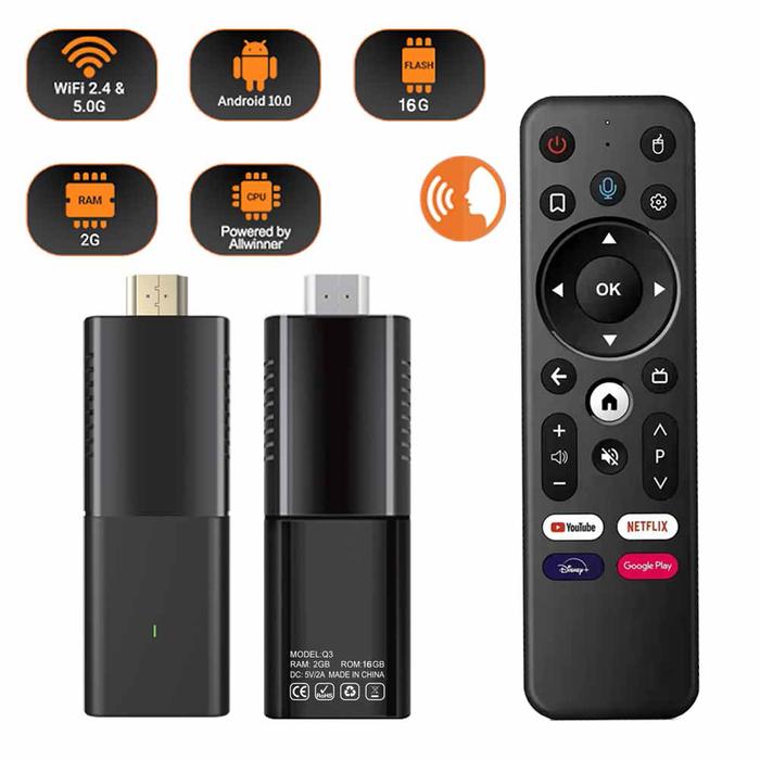 ATVSE StickTV Quad Core 4K Mini TV Stick Android 10.0 2GB 16GB