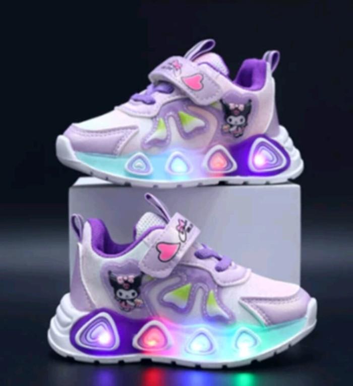 D♫3Q SEPATU KETS SNEAKERS KUROMI LED T ANAK PEREMPUAN LUCU 1 2 3 4 5 6 TAHUN/ SEPATU CASUAL SPORT CI