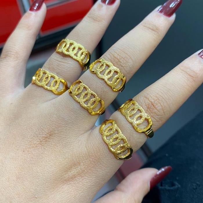 Cincin Emas Crum Kristal Asli Aceh Mewah Versi 1 Mayam