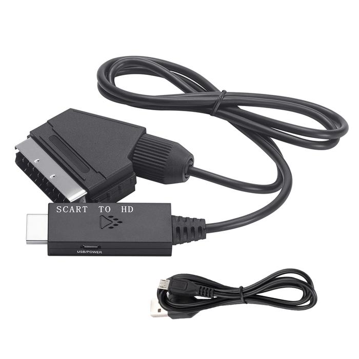HD 1080P HDMI-Compatible to Scart Converter Scart to HDMI-Compatible Output Audio Video Adapter with
