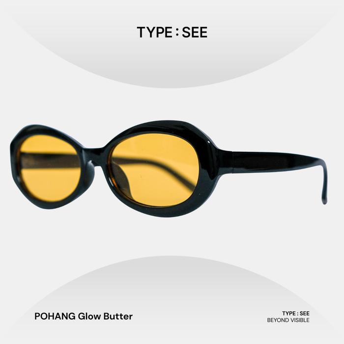 TYPE:SEE - POHANG Kacamata Hitam Oval Chunky Vintage Sunglasses Pria Wanita - UV400 Protection