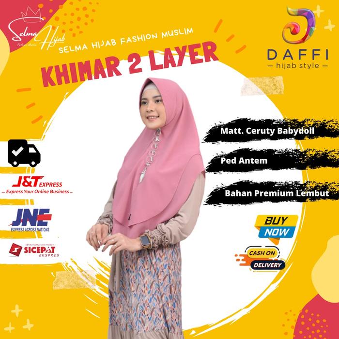 Daffi Hijab Jilbab Instan Simple Khimar Syari Adem Cantik Salwa DF167 Murah Bahan Premium Ap