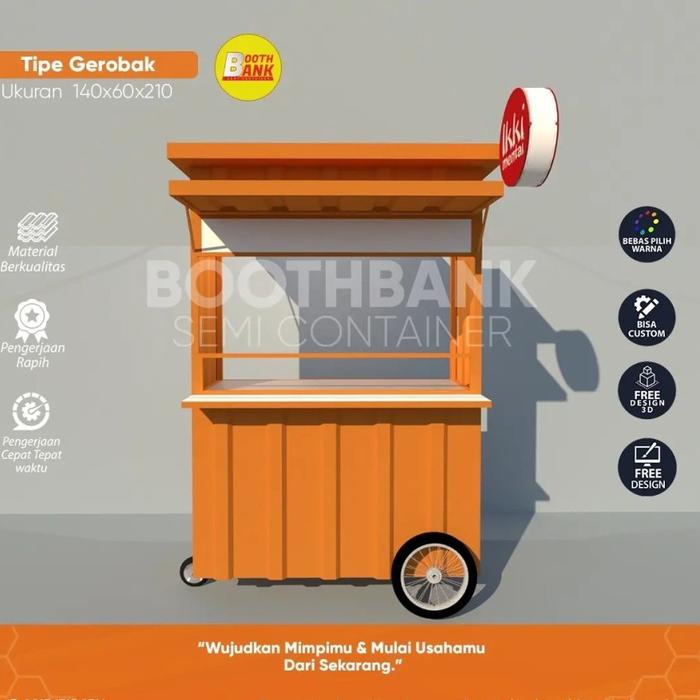 Gerobak Kontainer Roda Dorong | Gerobak Dorong Branding