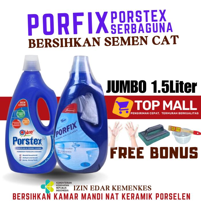 PORFIX PORSTEX Pembersih Keramik 1liter 1000ml Cairan Pembersih Lantai Noda Kerak Semen Cat