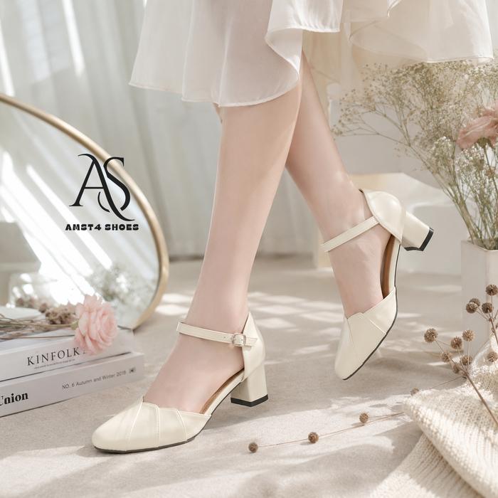 AS Sepatu Hak Mules Wanita Tinggi Hak 5 cm Arolina