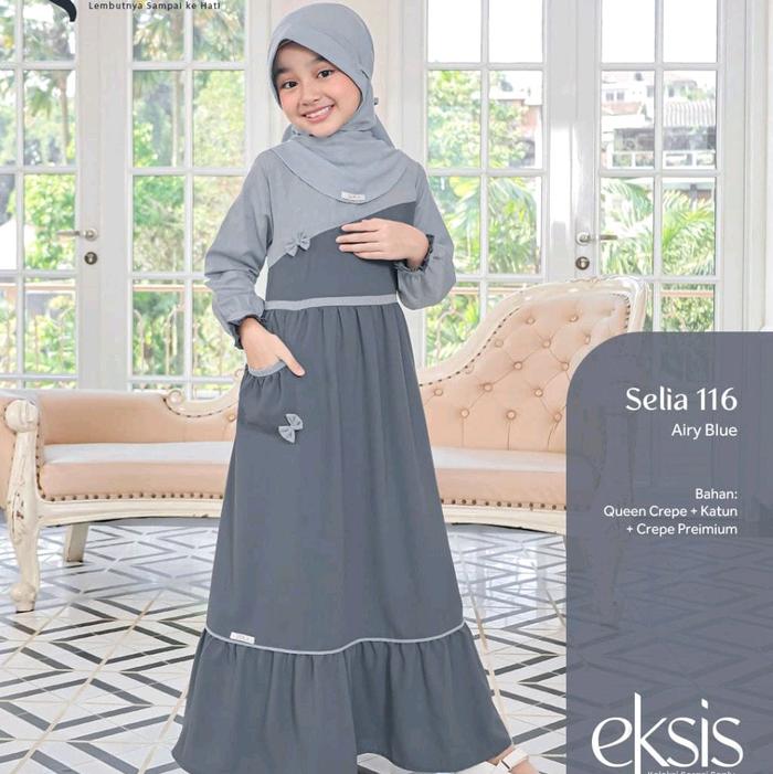 Seply gamis selia 116 airy blue//gamis anak