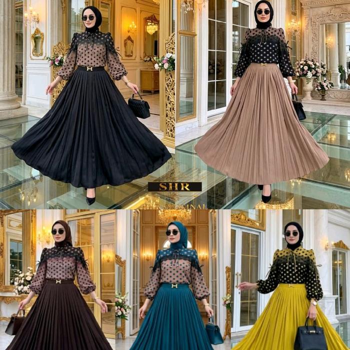 NEW!!!READY SETELAN ROK DOT ADEM 100%ORI SHR