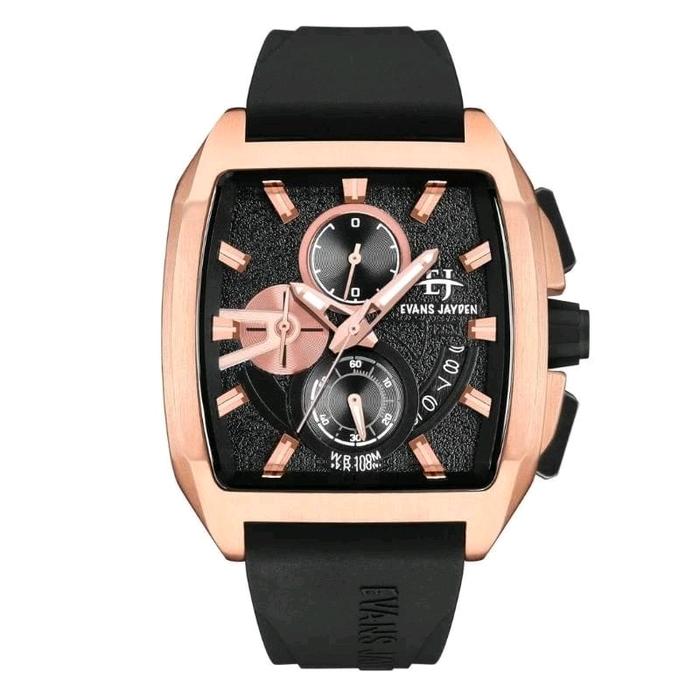 Evans jayden 9546 jam tangan Pria Analog Rubber chrono original