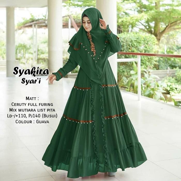 SYAKIRA SYARI  Gamis Syari Set Hijab  Busui Friendly Jumbo M L XL XXL 3XL Kekinian Terbaru 2025 Dres