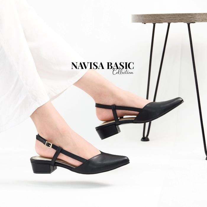 Mules Wanita Heels / Hak 3 Cm Navisa Basic Collection Pluvia Damelia Grend Love Patris Fleksibel Ele