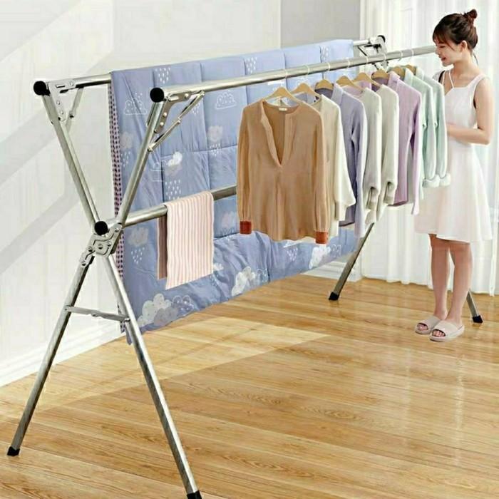 DEFFECT Jemuran Baju Stainless Steel Jemuran Pakaian Besi Jemuran Lipat