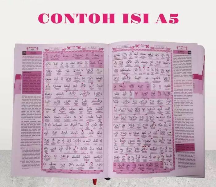 Hampers Al-Quran 7In1 Custom Series Pink Sajadah Hijab Tasbih Kado Wanita Muslimah Souvenir Quran A5
