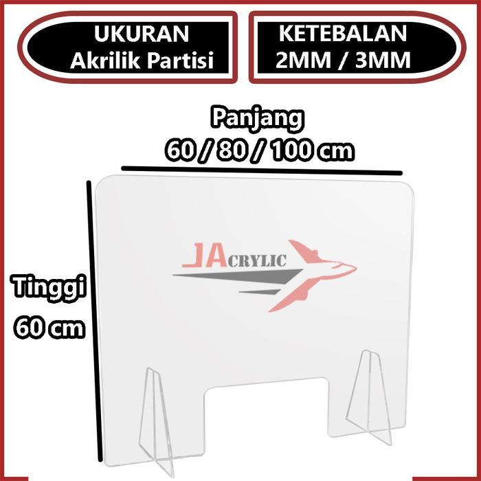 Partisi Sekat Pembatas Meja Akrilik Table Divider Ketebalan 2mm 3mm