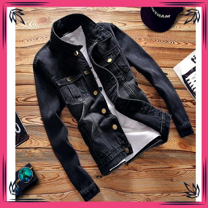 JKET PRIA JEANS IMPORT DIMUSI SPRING AUTUMN MEN'S. Denim Jaket Mens Trendy Fashion Bomber Thin