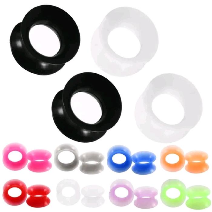 PIERCING TELINGA SILIKON WARNA / PIERCING EAR PLUG / PLONG KARET