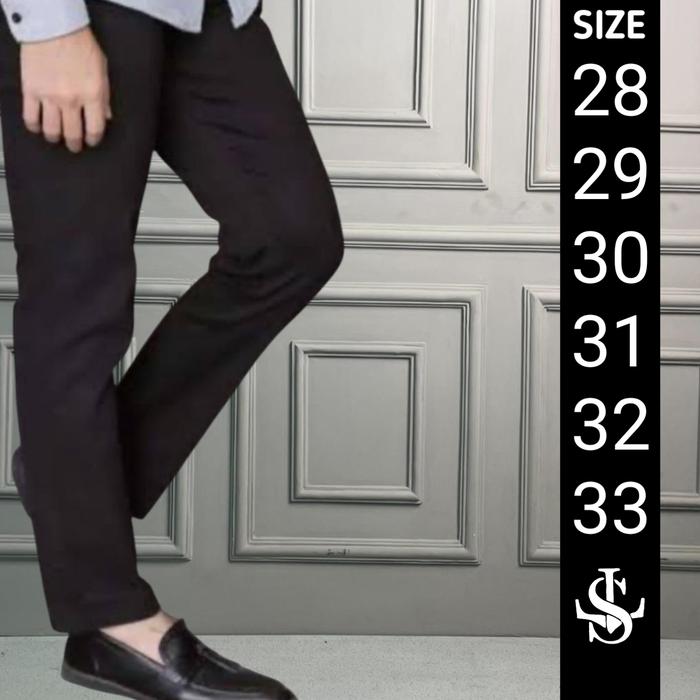 Eljes Celana Panjang Chinos Pria Standar Slim Kain Katun