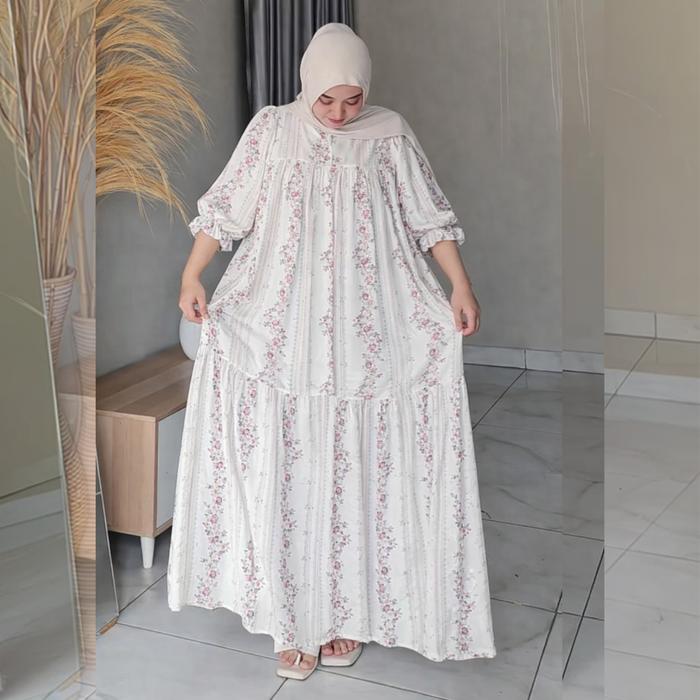 Series Rayya Namira Jumbo Bahan Rayon Kancing Depan Busui LD 115 By Vista Busana Cantik Manis Eleg