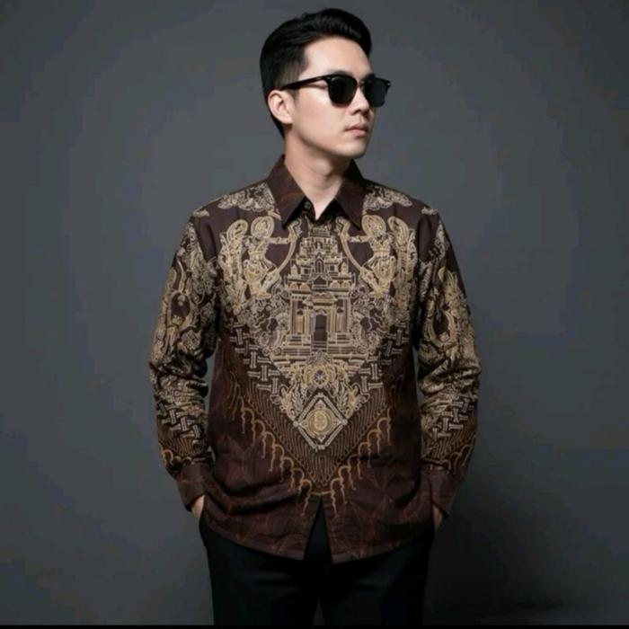 PATIMURA MAHOGANY kemeja batik pria lengan panjang katun prima premium lapis furing hero