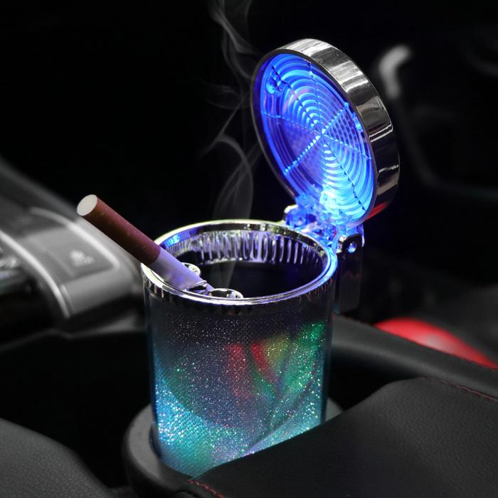 Terlaris, Car Ashtray with LED Light Cigar Cigarette Ashtray