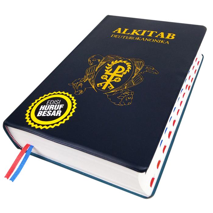 Buku Alkitab Deuterokanonika Edsi Huruf Besar Untuk Umat Katolik Sampul Hitam Teks Foil Plus Penjela