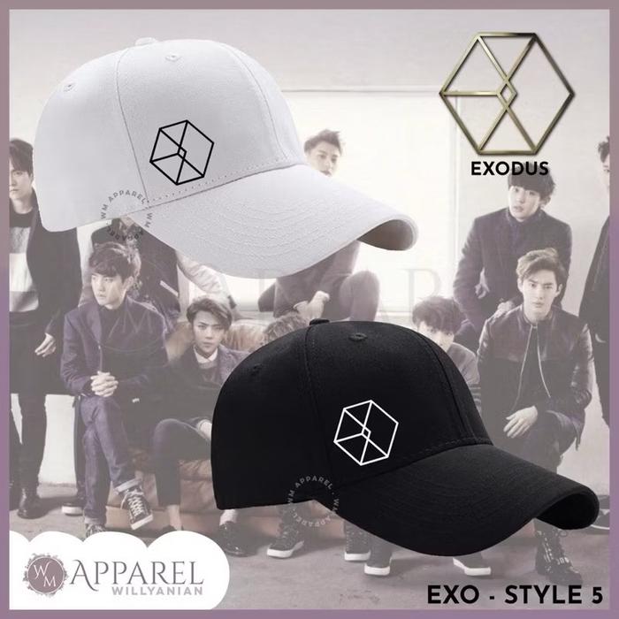 WM APPAREL Topi baseball EXO Exodus (Style 5) Kpop tumblr cap Premium high quality fabric Tumblr