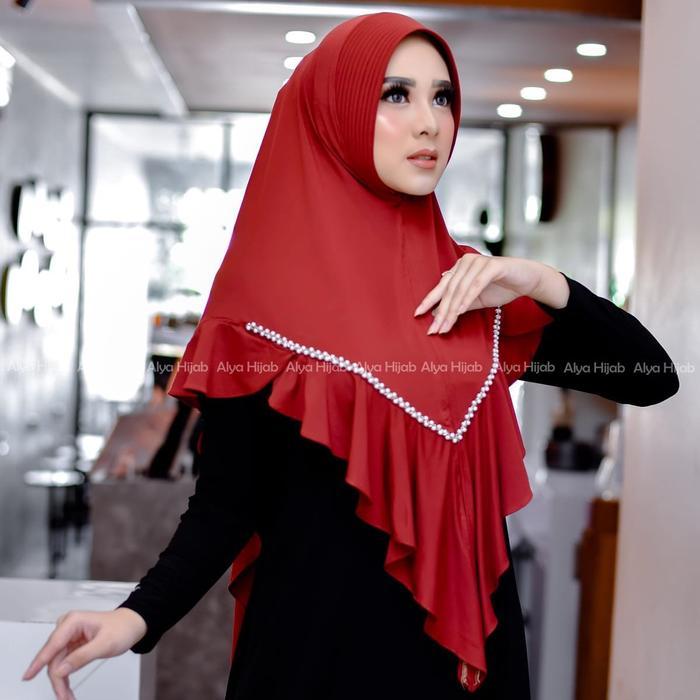 DEWISA SHOP- Hijab semi jumbo payet Qanita by Alya hijab jersy