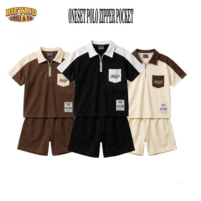 Infinity Project Setelan Anak Polo Resleting Pocket  | Oneset Premium Baju Anak