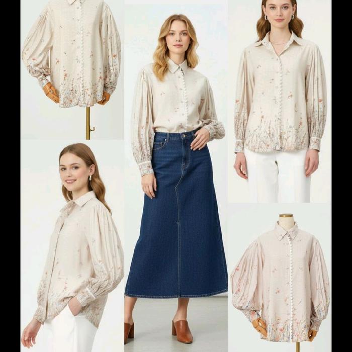 Grosir Kemeja Blouse T182 Linen Spring Kohls Atasan Wanita
