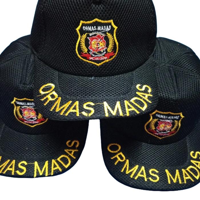 TOPI ORMAS MADAS SINTONG TULISAN ORMAS MADAS Hitam Kuning