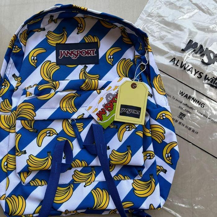 Jansport Tas Ransel Premium Motif Banana/Pisang Import Terlaris Tahan Lama & Berkualitas Cocok untuk
