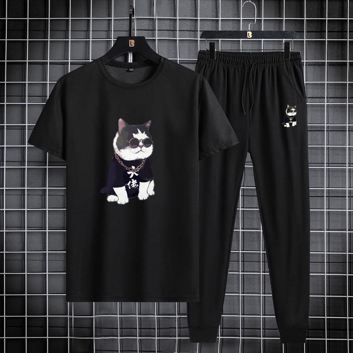 Setelan Pria Kombinasi Keren Kaos Pria + Celana jogger / Cowok Distro Original dan Celana panjang