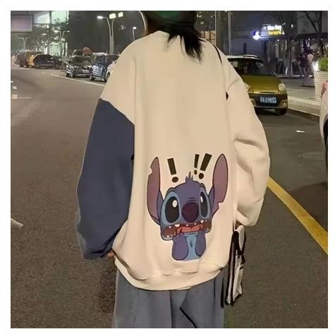 Sweater Big Size ( S - 6XL ) STITCH HALLOWEEN Crewneck Mix Two Tone Jaket Pria Wanita M L XL XXL 3XL