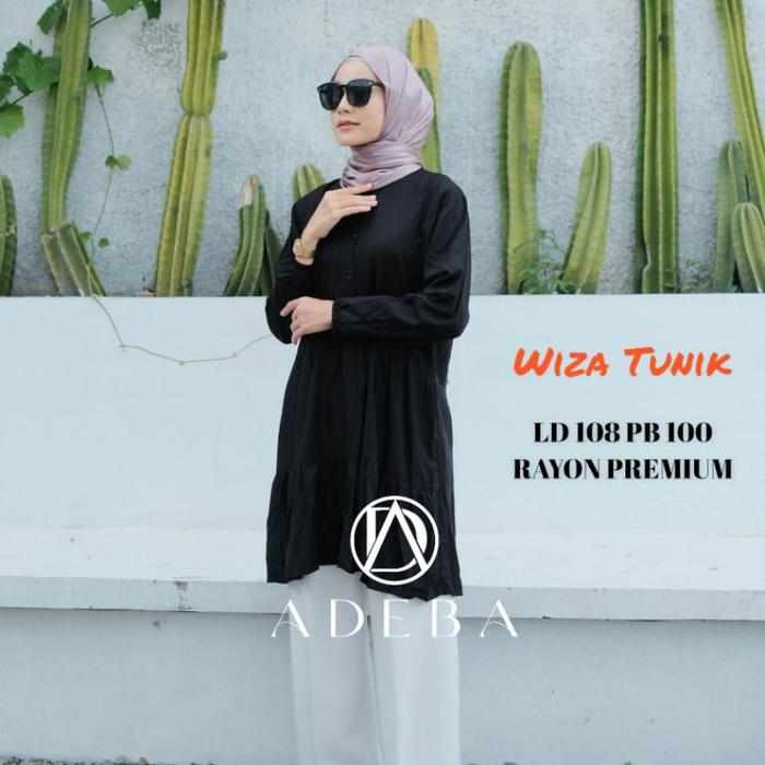 TUNIK HITAM POLOS BAHAN RAYON PREMIUM