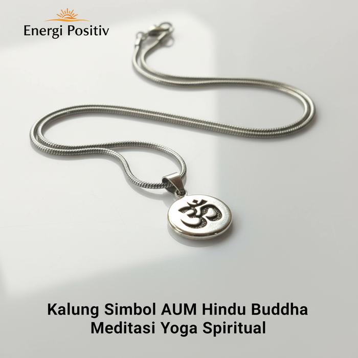 Kalung Liontin OM Titanium Pria Wanita Anti Karat / Kalung Simbol AUM Hindu Buddha Meditasi Yoga Spi