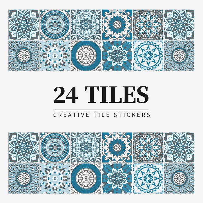 24pcs Tile Stickers Kitchen Backsplash Pvc Self Adhesive Waterproof