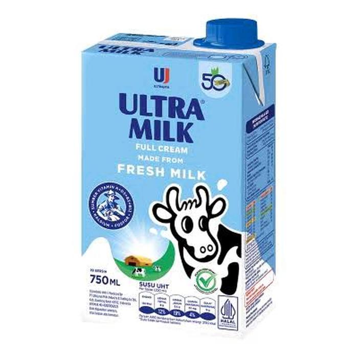 susu uht ultra fullcream 750ml/ susu ultra full cream 750ml