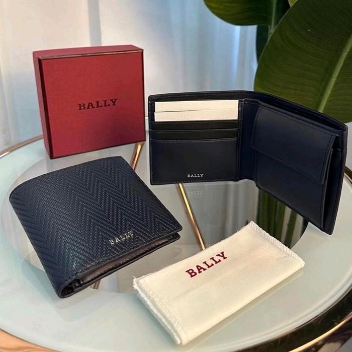 dompet bally pria original with box  model terbaru