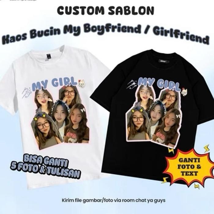 KAOS FOTO CUSTOM WAJAH PACAR