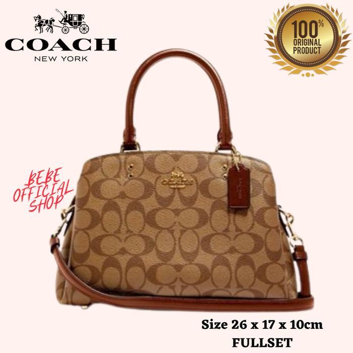 COACH Mini Lillie In Signature Canvas Khaki Tas Coach