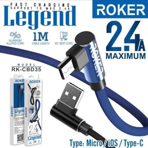 Micro USB Kabel Data Gaming Game Roker Legend 2.4A L Shape Kabel Data Type C Micro USB Fast Charging