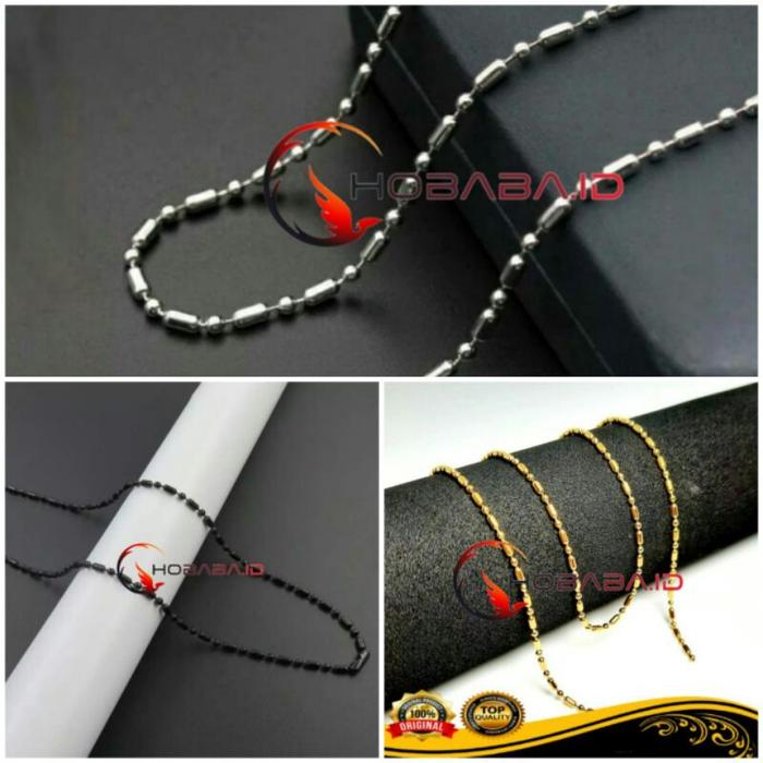 Kalung rantai Mci Titanium biji jambu anti karat