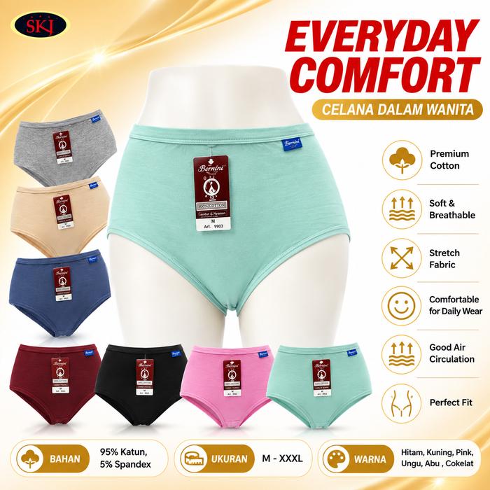 CD Wanita BERNINI 9905 Karet Elastis model Mini / Celana Dalam Perempuan