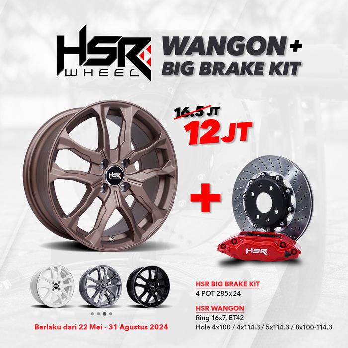 Paket Hemat Ganteng Promo Spesial Velg Hsr Wangon R16 Plus BBK Hsr Wheel - Big Brake Kit 285x24 4 Po