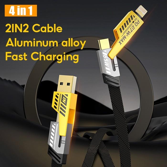 WM Kabel data  4IN1 Convertible Data Cable / Multiple Charging Kabel Data Pengisian Cepat