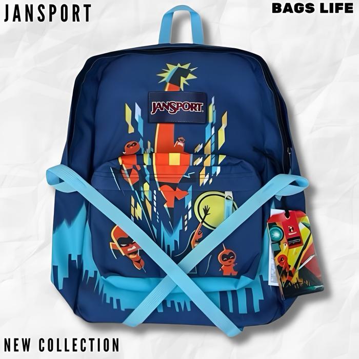 BAGS LIFE - TAS JANSPORT DISNEY INCREDIBLE2 BLUE BACKPACK ORIGINAL SUPERBREAK - TAS RANSEL DISNEY FU