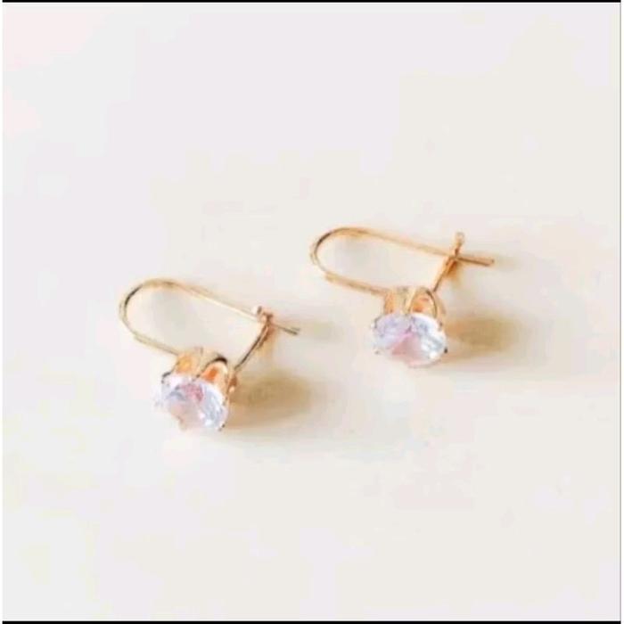 Anting Titanium Anak Perempuan Anti Karat Perhiasan Lapis Emas 24K Asli Ori