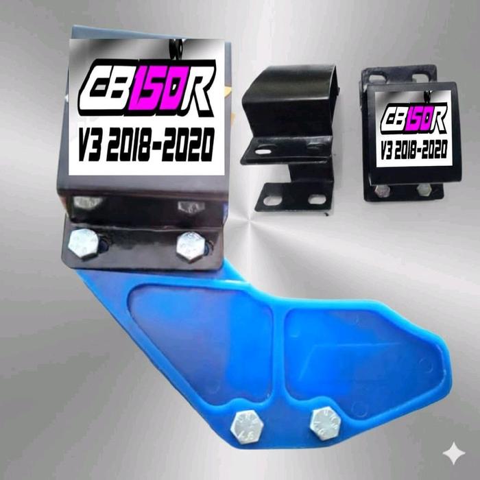 CB150R V3 2018-2020 Pelindung Samping Motor Biru dengan Mount Hitam untuk CB150R V3 2018-2020